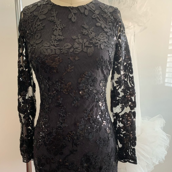 DRESS THE POPULATION ‘Grace’ Sequin Lace Dress XS - Picture 2 of 8